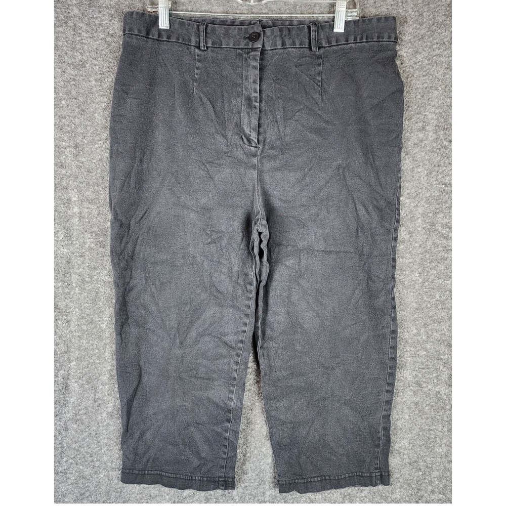 Vintage Studio Pants Womens 22 H998 Gray Cropped High Rise Stretch EUC